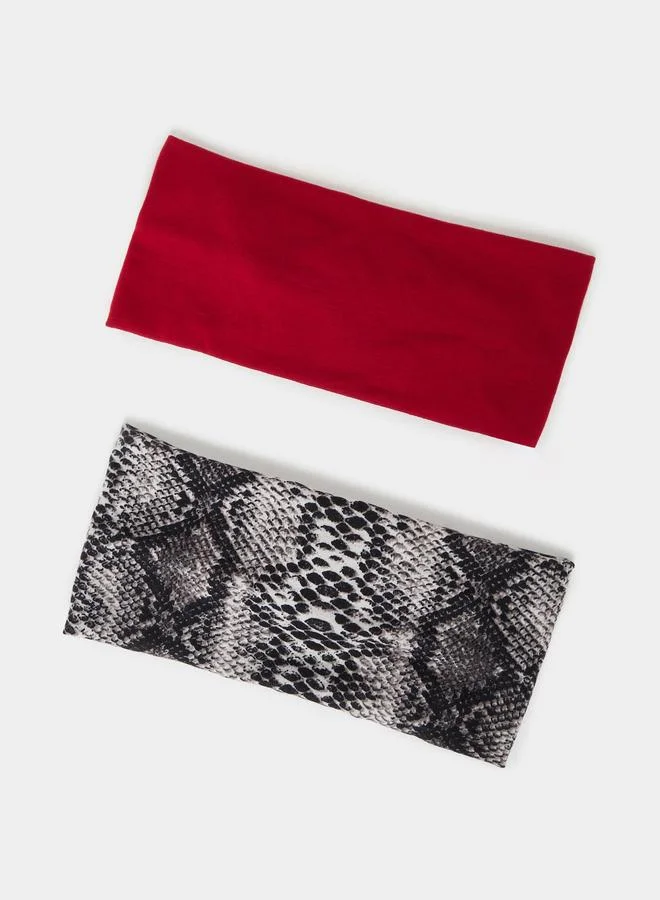 ستايلي مجموعة من 2 طوق شعر بتفاصيل معقودة